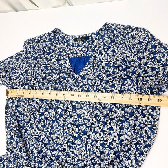 Dalia Woman Long Sleeve Elastic Waist Button Front Casual Formal Dress - Picture 13 of 16